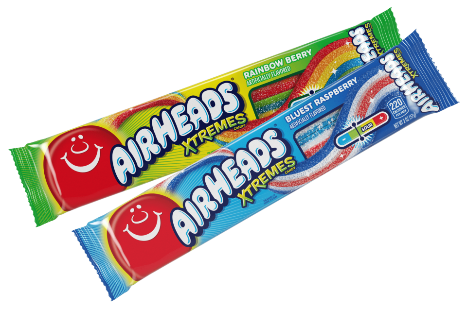 One package of Rainbow Berry Airheads Extremes Bites and one package of Bluest Raspberry Airheads Extremes Bites