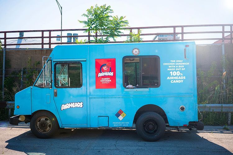 The Airheads Candy Chicken Sandy food truck.