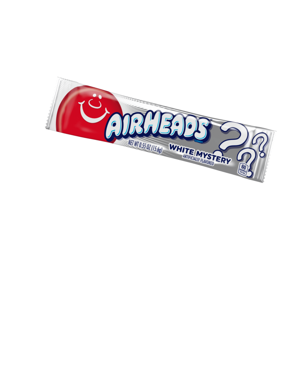 A package of a White Mystery flavored Airheads Bar.