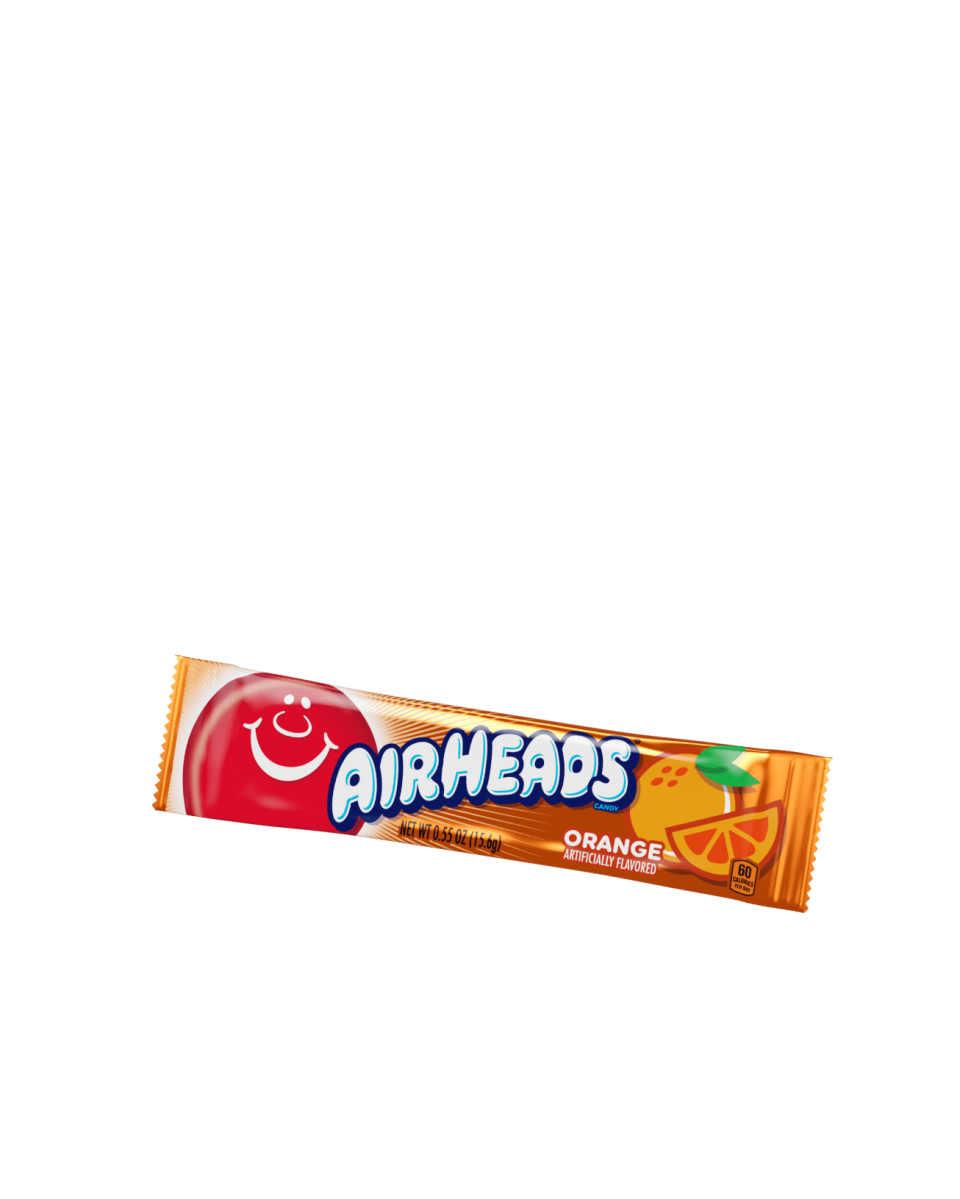 A package of an Orange flavored Airheads Bar.